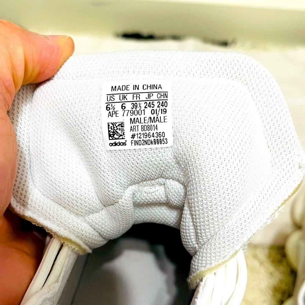 NWOT Men’s Size 6.5 (European Size 39.5) Adidas Crazy BYW Basketball Shoes White - Picture 6 of 15